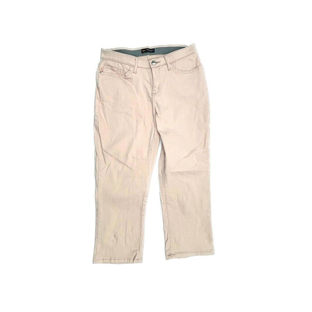 Lee Regular Fit Mid Rise Crop Women's‎ size 8 Pink Denim jeans